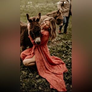 Maxi dress in color mauve